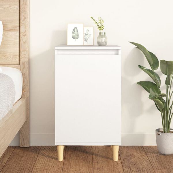 vidaXL Bedside Cabinet White 40x35x70 cm Engineered Wood