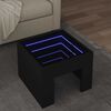 vidaXL Coffee Table with Infinity LED Black 40x40x30 cm