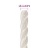 vidaXL Work Rope White 14 mm 50 m Polypropylene