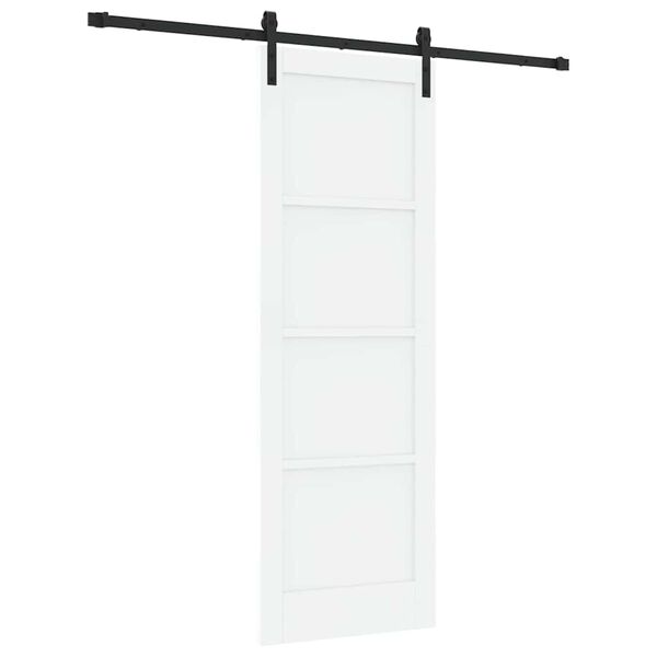 vidaXL Sliding Door White and Black 73.5 x 211 cm Solid Pine Wood