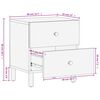vidaXL Bedside Cabinet Black 40x33x46 cm Solid Wood Mango