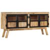 vidaXL Sideboard Brown and Black 160x30x76 cm Solid Wood Mango