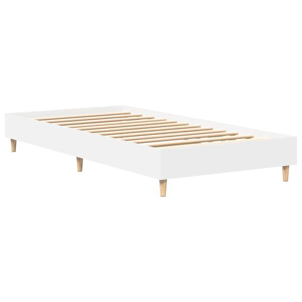 vidaXL Bed Frame No Mattress White 75x190 cm Small Single Engineered Wood