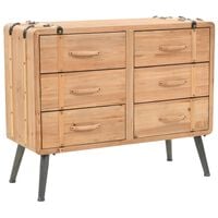 vidaXL Drawer Cabinet Solid Fir Wood 91x35x73 cm
