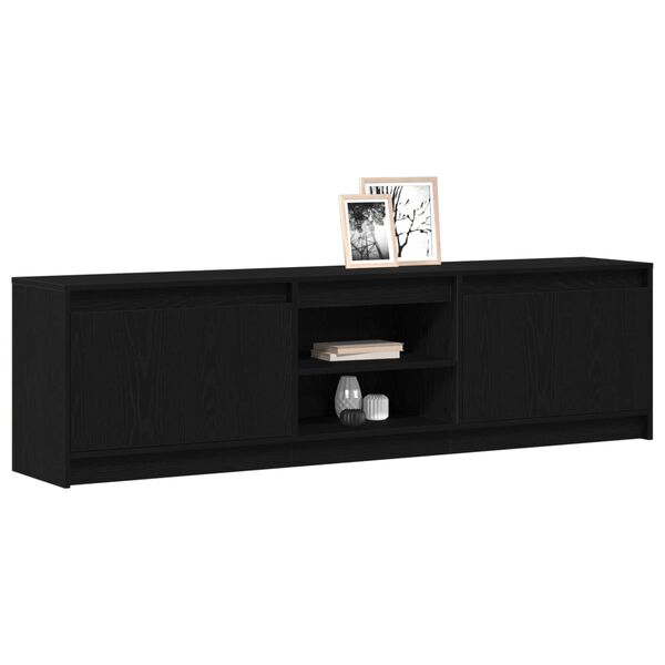 vidaXL TV Units 2 pcs Black 180 x 34 x 50 cm Engineered wood