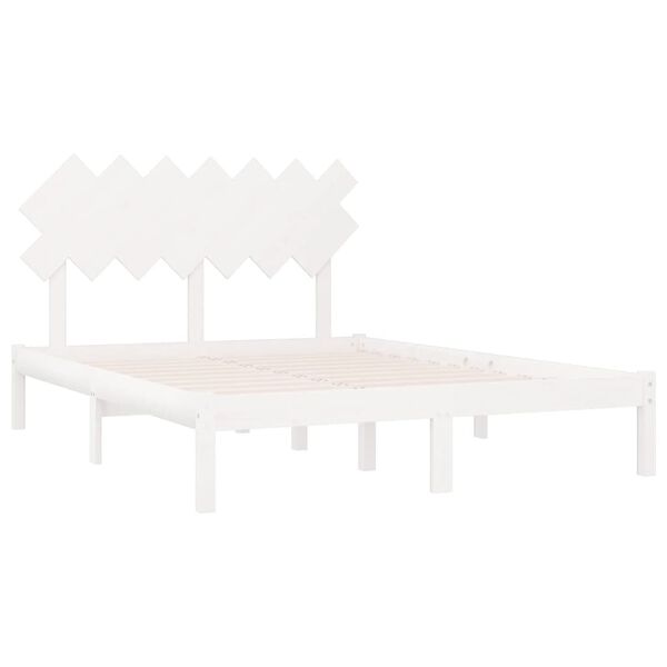 vidaXL Bed Frame without Mattress White 140x200 cm Solid Wood