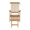 vidaXL Deck Chair with Footrest Solid Teak Wood