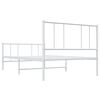 vidaXL Metal Bed Frame without Mattress with Footboard White 90x190cm