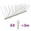 vidaXL 4-row Plastic Bird & Pigeon Spikes Set of 6 3 m