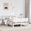 vidaXL Bed Frame with Headboard without Mattress White 140x200 cm