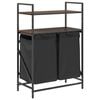vidaXL Laundry Basket 2 Compartments with Shelves Brown Oak