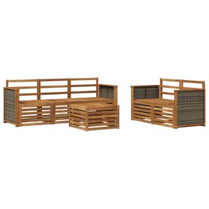 vidaXL Sofa Sets 6 pcs Solid Acacia Wood