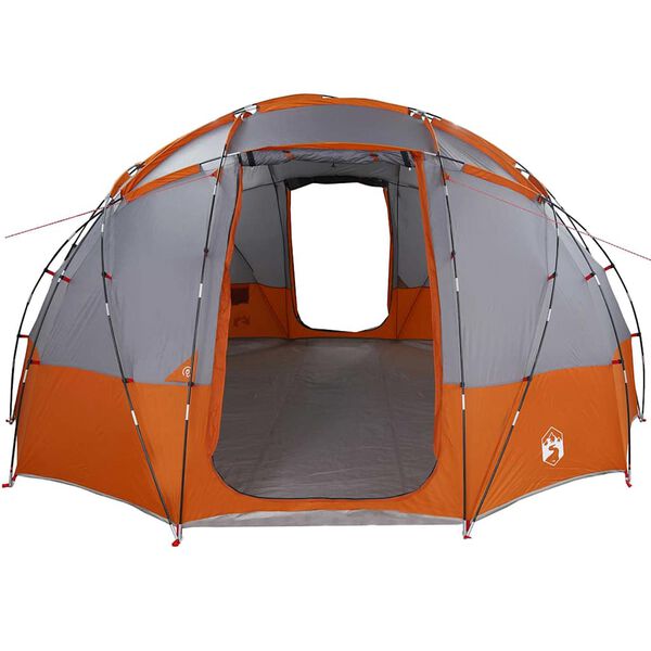 vidaXL Camping Tent Grey and orange 475 x 475 x 235 cm Polyester
