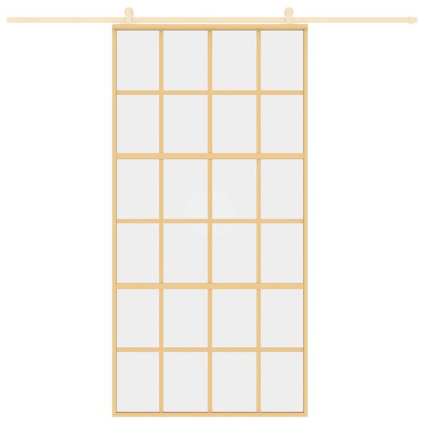 vidaXL Sliding Door Gold 102.5x205 cm Clear ESG Glass and Aluminium