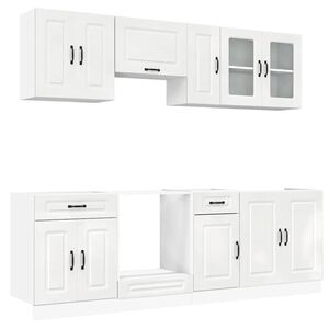 vidaXL 8 Piece Kitchen Cabinet Set Kalmar High Gloss White Engineered Wood