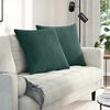 vidaXL Sofa Pillows 2 pcs Dark Green 60 x 60 cm Corduroy Fabric