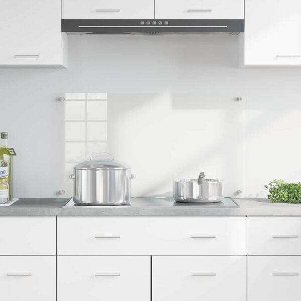 vidaXL Kitchen Backsplash Transparent 90 x 50 cm Tempered Glass