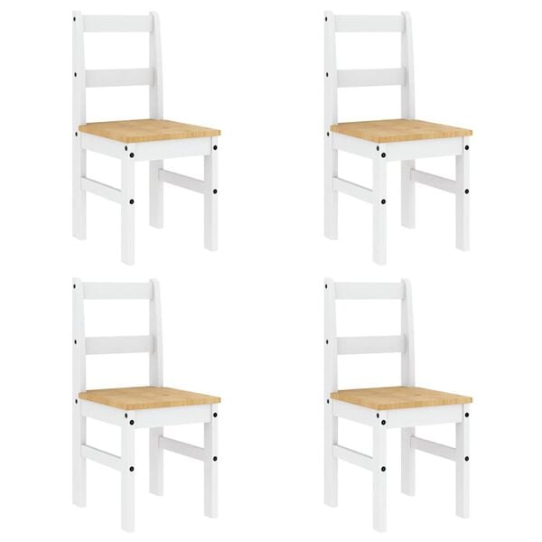 vidaXL 5 Piece Dining Set Panama White Solid Wood Pine