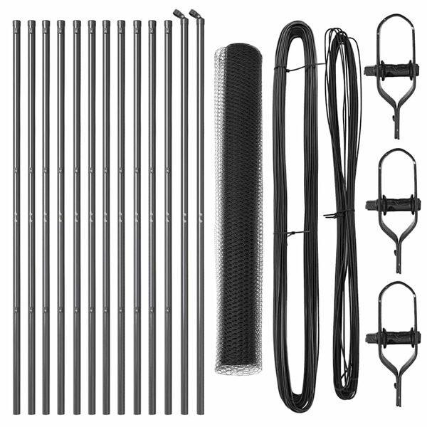 vidaXL Fence Post Grey 25 x 1 m (25 mm mesh) Steel