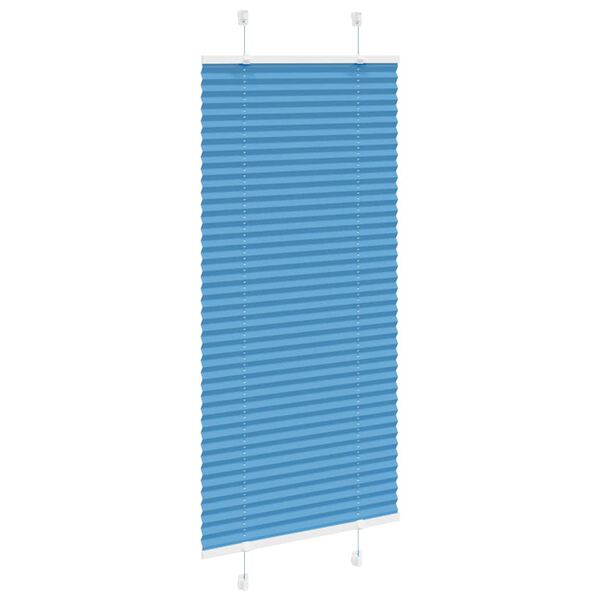 vidaXL Pleated Blind Blue 65x100 cm Fabric Width 64.4 cm Polyester
