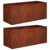vidaXL Garden Planter 2 pcs Rusty 80 x 40 x 40 cm Weathering Steel