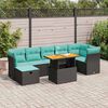 vidaXL 8 Piece Garden Sofa Set with Cushions Grey Poly Rattan Acacia