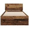 vidaXL Bed Frame with Headboard Old Wood 90 x 200 cm Engineered Wood