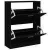 vidaXL Shoe Cabinet Black 63x24x81 cm Engineered Wood