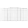 vidaXL Arched Gabion Baskets 10 pcs 400x30x180/200 cm Galvanised Iron