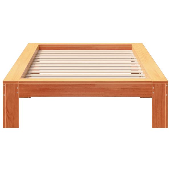 vidaXL Bed Frame without Mattress Wax Brown 100x200 cm Solid Wood Pine