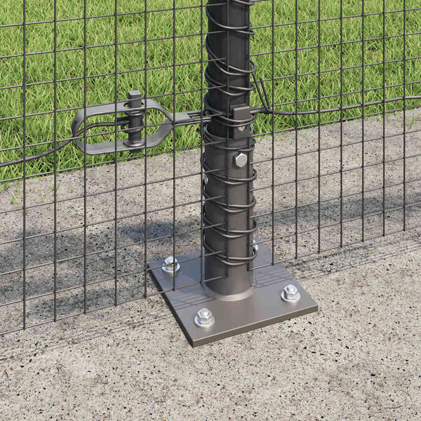 vidaXL Fence Post Grey 25 x 0.6 m (19 x 19 mm mesh) Steel and PVC