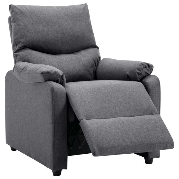 vidaXL Recliner Chair Dark Grey Fabric