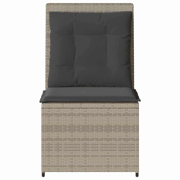 vidaXL Garden Sofa with Cushion Light grey Poly rattan