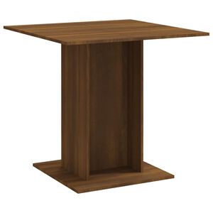 vidaXL Dining Table Brown Oak 80x80x75 cm Engineered Wood