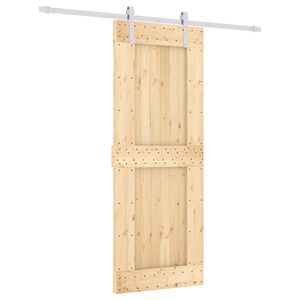 vidaXL Sliding Door Natural and White 80 x 210 cm Solid Pine Wood