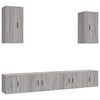 vidaXL 6 Piece TV Cabinet Set Grey Sonoma Engineered Wood