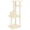 vidaXL Cat Tree with Sisal Scratching Posts Cream 123 cm