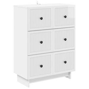 vidaXL Drawer Cabinet High Gloss White 66 x 34.5 x 90 cm