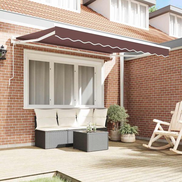 vidaXL Awning Frame Brown 350 x 200 cm Polyester with PU coating