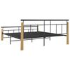 vidaXL Bed Frame without Mattress Metal and Solid Oak Wood 180x200 cm Super King