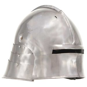 vidaXL Medieval Knight Helmet Antique Replica LARP Silver Steel