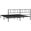 vidaXL Metal Bed Frame without Mattress with Headboard Black 200x200cm