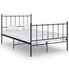 vidaXL Bed Frame without Mattress Black Metal 120x200 cm