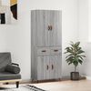 vidaXL Highboard Grey Sonoma 69.5x34x180 cm Engineered Wood