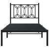 vidaXL Metal Bed Frame without Mattress with Headboard Black 80x200cm
