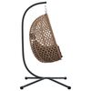 vidaXL Hanging Egg Chair Folding Coffee 104 x 100 x 191 cm Poly Rattan