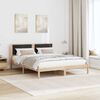 vidaXL Bed Frame with Upholstered Headboard Black 160 x 200 cm