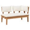 vidaXL Garden Bench 2 pcs Cream and Brown Solid Teak wood