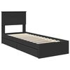 vidaXL Storage Bed with Headboard Black 75 x 190 cm Engineered Wood