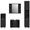 vidaXL Bathroom Furniture Set with Door 4 pcs Black 30 x 30 x 179.5 cm